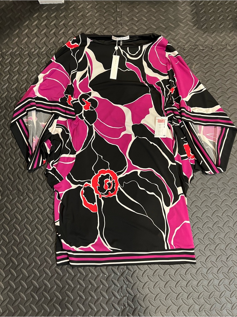 Trina Turk Black & Magenta Floral Dress
